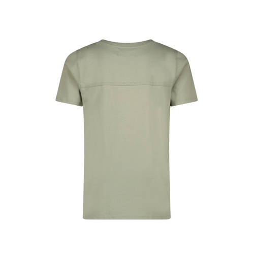 Raizzed T-shirt Abuja met printopdruk zachtgroen Jongens Katoen Ronde hals 176