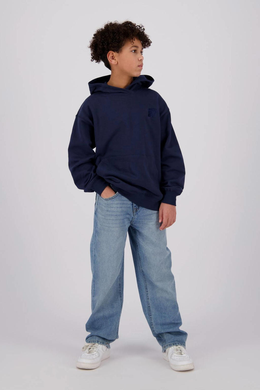 Blauwe jongens Raizzed hoodie Austin van sweat materiaal met backprint, lange mouwen en capuchon