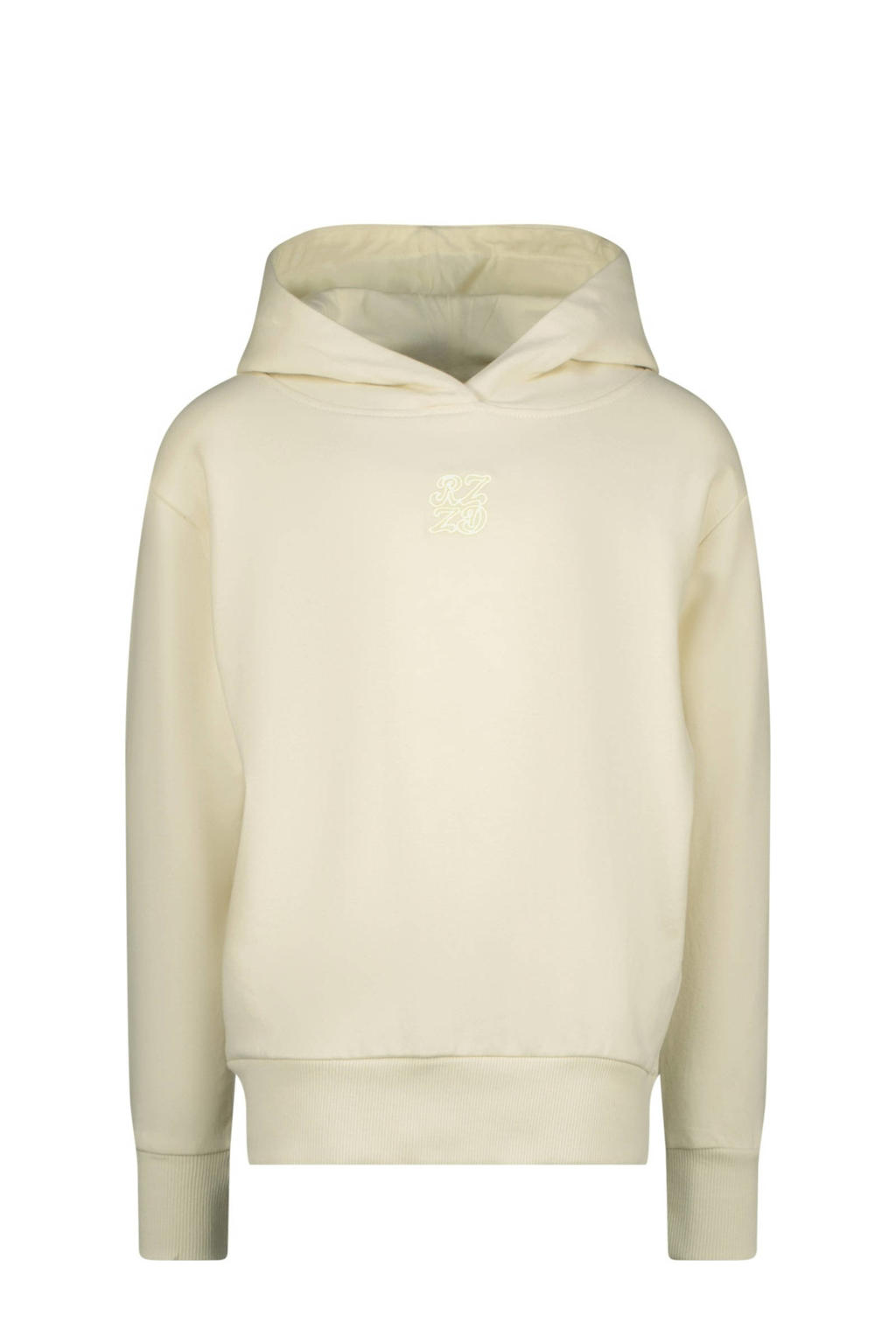 Ecru meisjes Raizzed hoodie Valencia van sweat materiaal met printopdruk, lange mouwen en capuchon