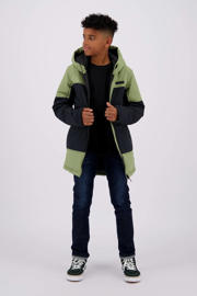 thumbnail: Groen, olijfgroen en zwarte jongens Raizzed gewatteerde winterjas Tauton van nylon met meerkleurige print, lange mouwen, capuchon en ritssluiting