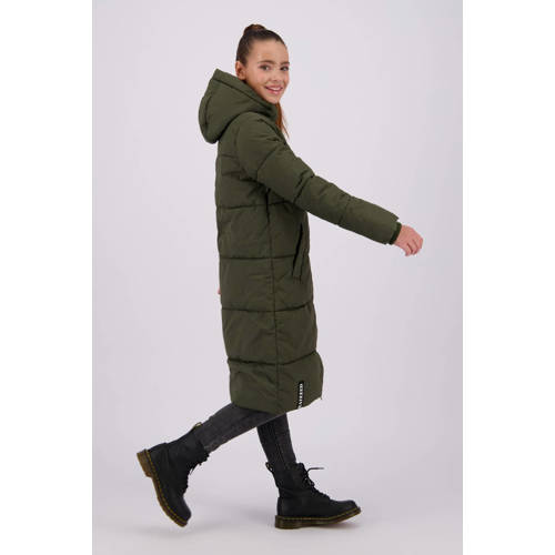 Raizzed gewatteerde winterjas Tina donker armygroen Meisjes Polyester Capuchon 152