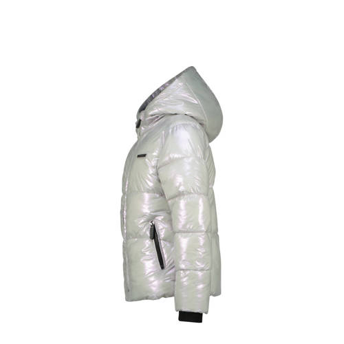Raizzed gewatteerde winterjas Marly zilver metallic Meisjes Polyester Capuchon 164