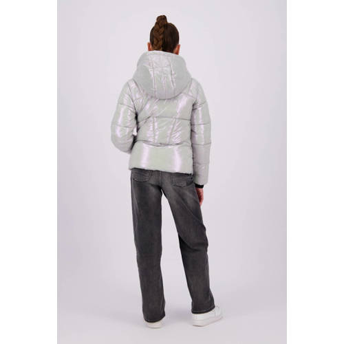 Raizzed gewatteerde winterjas Marly zilver metallic Meisjes Polyester Capuchon 164