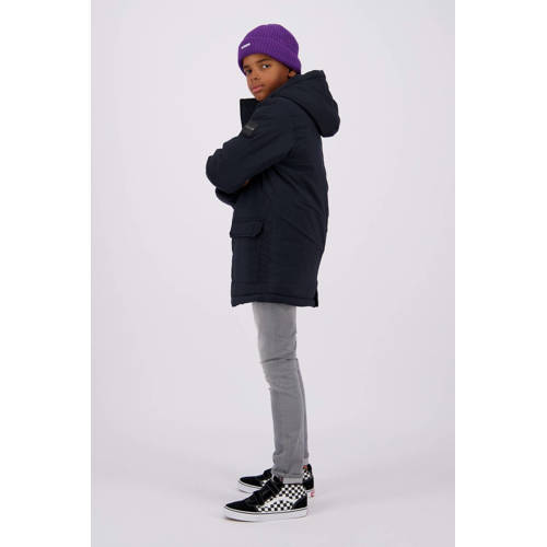 Raizzed gewatteerde winterjas Tafo zwart Jongens Polyester Capuchon Effen 140