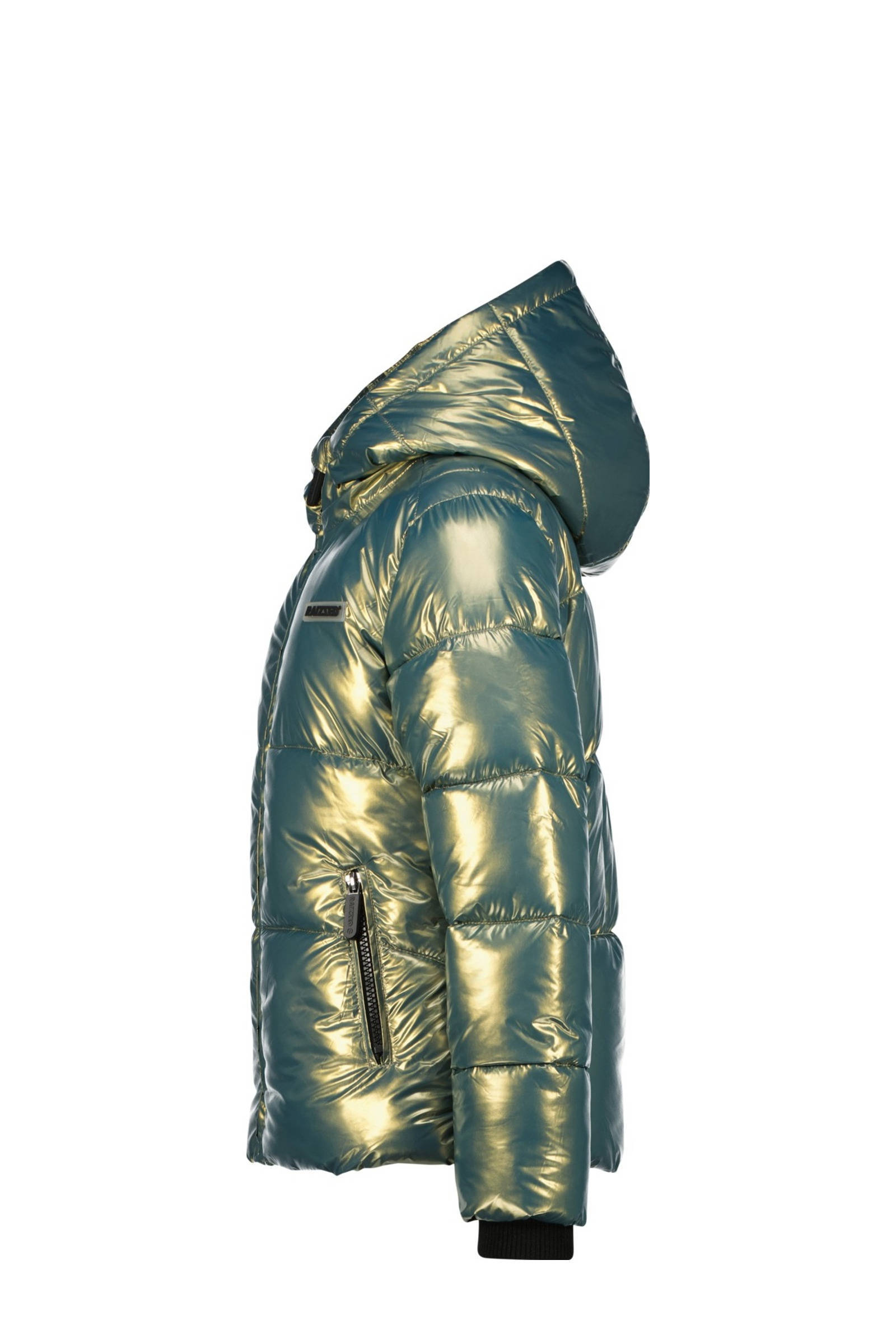 Raizzed gewatteerde winterjas Marly groen metallic | kleertjes.com