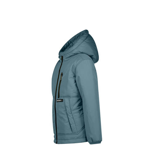 Raizzed gewatteerde winterjas Troy grijsblauw Jongens Polyester Capuchon 128