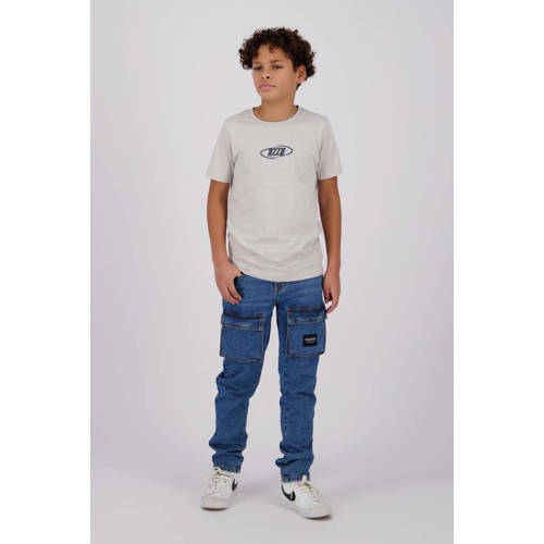 Raizzed T-shirt Abuja met printopdruk lichtgrijs Jongens Katoen Ronde hals 104