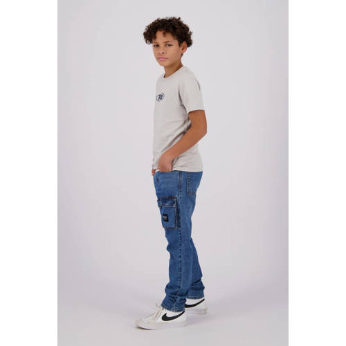 Raizzed T-shirt Abuja met printopdruk lichtgrijs Jongens Katoen Ronde hals 104