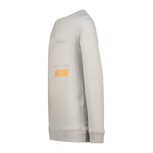 Raizzed sweater Naxos met printopdruk lichtgrijs oanje Printopdruk 176