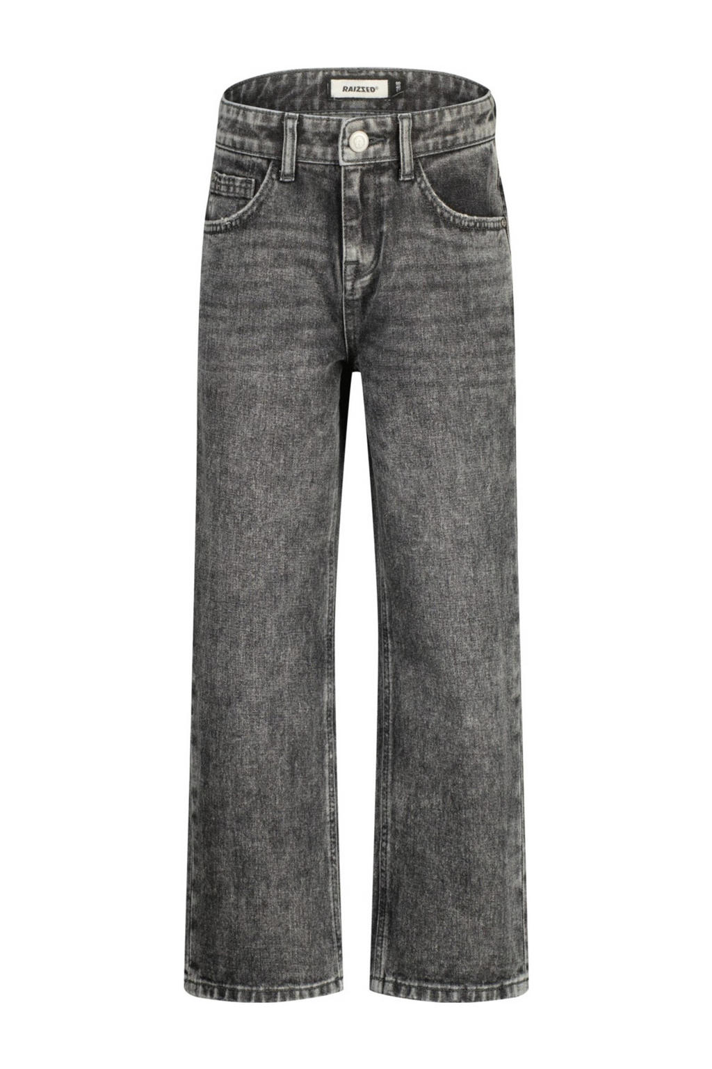 Black denim jongens Raizzed loose fit jeans Hanoi van denim met regular waist, rits- en knoopsluiting en effen