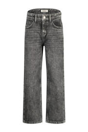 thumbnail: Black denim jongens Raizzed loose fit jeans Hanoi van denim met regular waist, rits- en knoopsluiting en effen