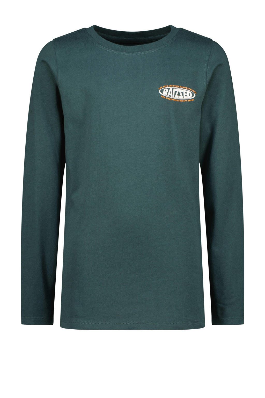 Groene jongens Raizzed longsleeve Join van katoen met backprint, lange mouwen en ronde hals