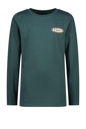 longsleeve Join met backprint donkergroen