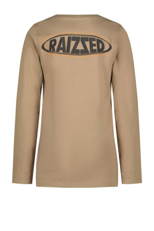 longsleeve Join met backprint lichtbruin
