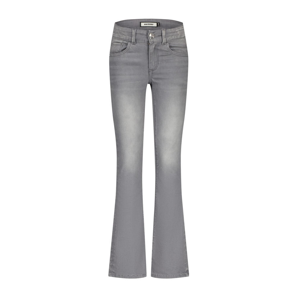 Grey denim meisjes Raizzed flared jeans Melbourne mid stone van stretchdenim met regular waist, rits- en knoopsluiting en effen