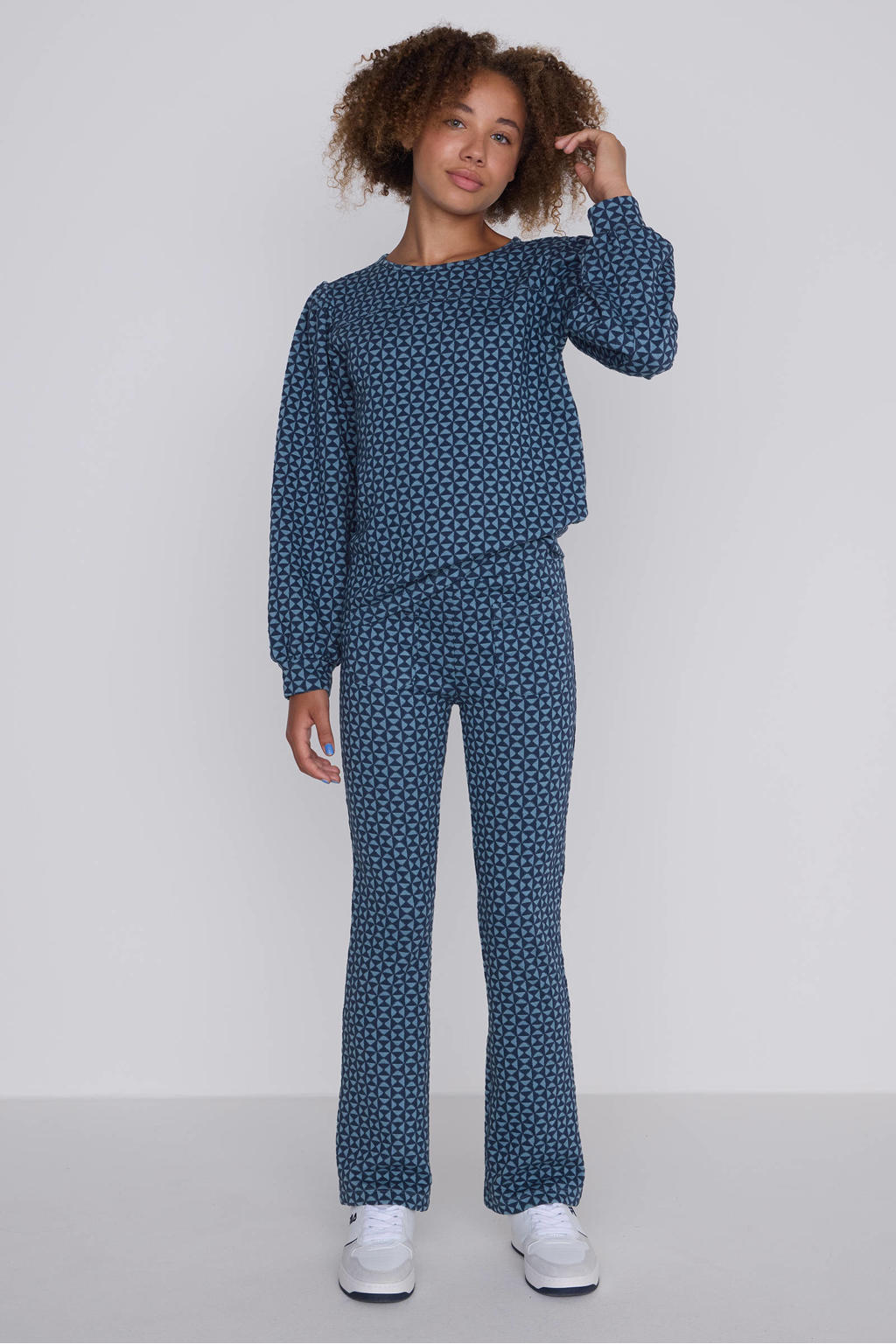 Donkerblauwe meisjes Coolcat Flare Broek Bailey Jacquard Patroon van polyester