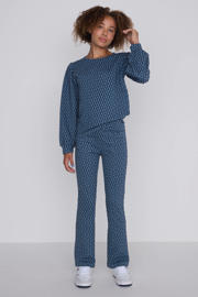 thumbnail: Donkerblauwe meisjes Coolcat Flare Broek Bailey Jacquard Patroon van polyester