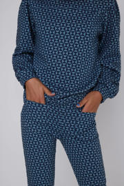 thumbnail: Coolcat Flare Broek Bailey met Geometrisch Jacquard Patroon