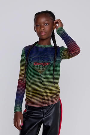 Longsleeve Rainbow Mesh Top