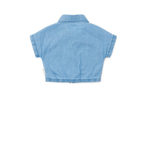 Little Dutch blouse Blauw Meisjes Denim Klassieke kraag Effen 104