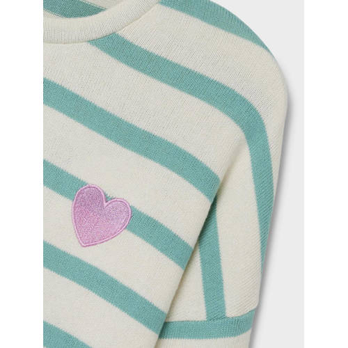name it KIDS gebreide trui groen Meisjes Viscose Ronde hals Streep 158 164