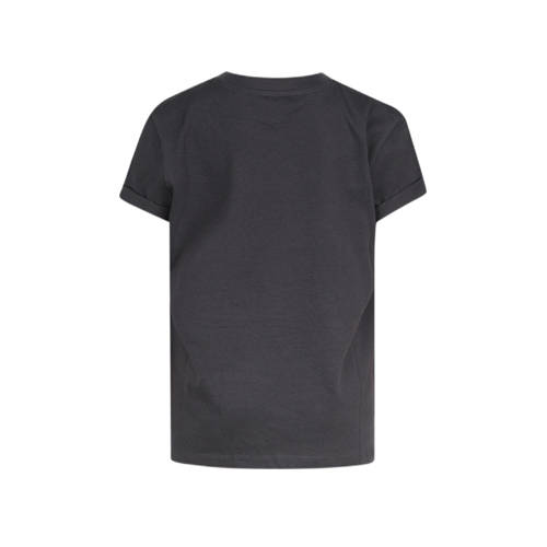 Shoeby T-shirt met printopdruk donkergrijs Meisjes Katoen Ronde hals Printopdruk 134 140
