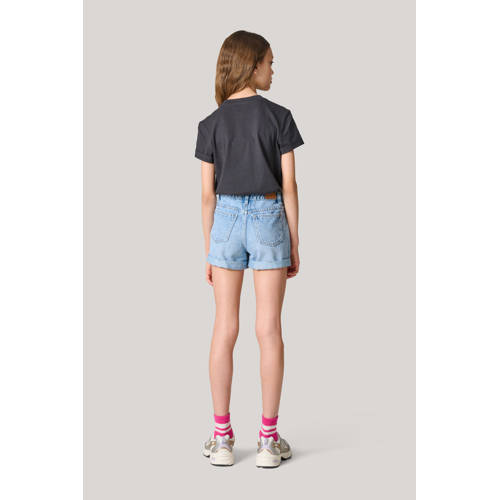 Shoeby T-shirt met printopdruk donkergrijs Meisjes Katoen Ronde hals Printopdruk 134 140