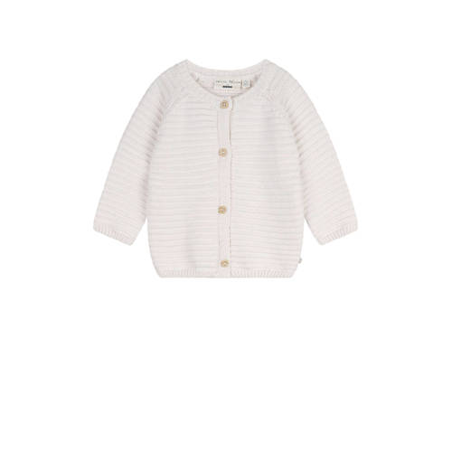 Petite Maison vest wit grof gebreid Meisjes Katoen Ronde hals Effen