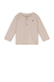 thumbnail: Beige meisjes Petite Maison baby longsleeve Ko van katoen met effen, lange mouwen, ronde hals en knoopsluiting