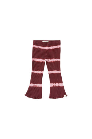 tie-dye flared broek wijnrood/roze
