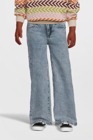 wide leg jeans medium blue denim