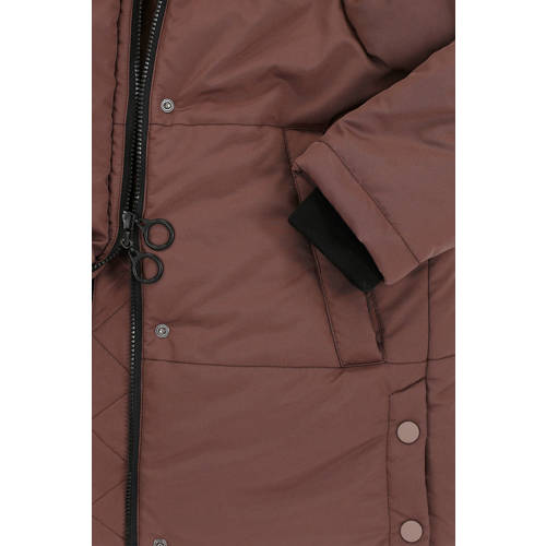 LOOXS 10sixteen gewatteerde winterjas hazelnootbruin Meisjes Polyester Capuchon 140