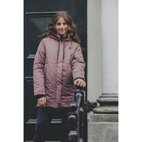 LOOXS 10sixteen gewatteerde winterjas hazelnootbruin Meisjes Polyester Capuchon 140