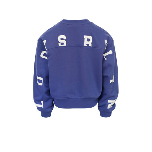 LOOXS 10sixteen sweater met tekst koningsblauw Tekst 152
