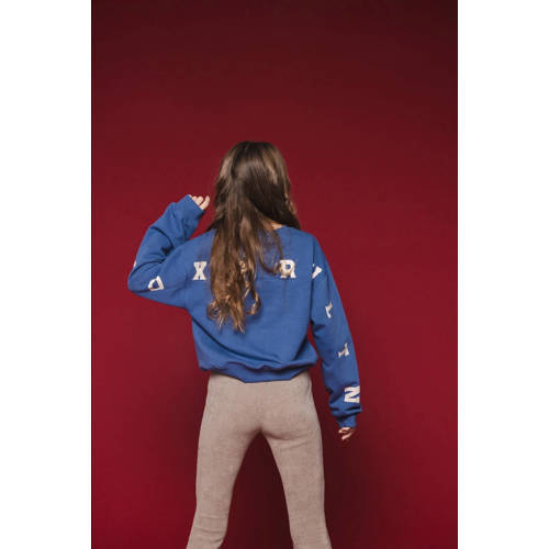 LOOXS 10sixteen sweater met tekst koningsblauw Tekst 152