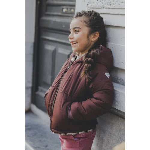 LOOXS little tussenjas met panterprint bruin Meisjes Polyester Capuchon 128