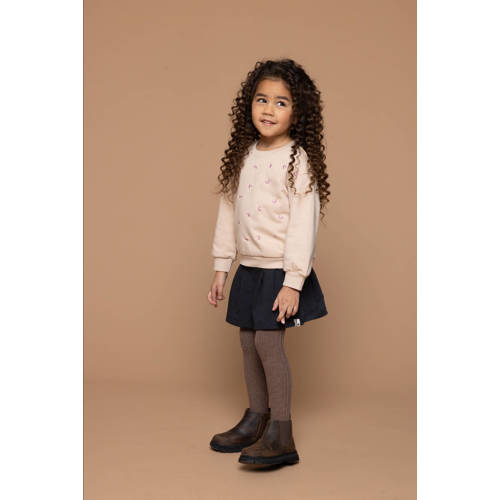 LOOXS little sweater met all over print ecru Meisjes Katoen Ronde hals 134