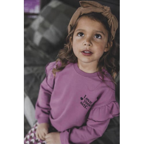 LOOXS little sweater paars Meisjes Katoen Ronde hals Effen 98