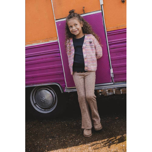 LOOXS little broek met all over print bruin Meisjes Stretchkatoen All over print 116