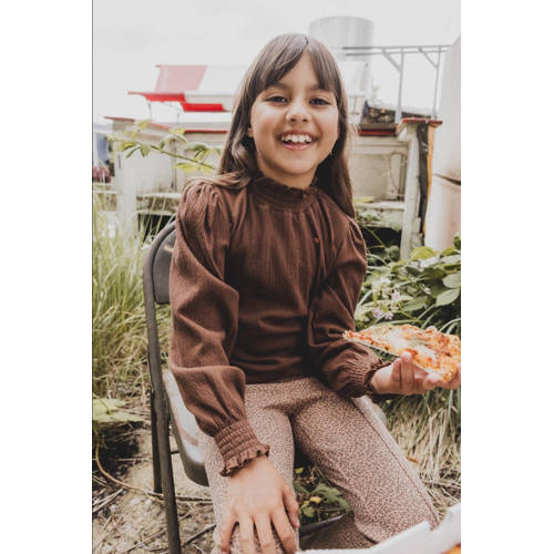 LOOXS little broek met all over print bruin Meisjes Stretchkatoen All over print 116