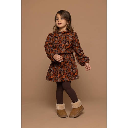 LOOXS little gebloemde corduroy blouse oranje Bloemen 128