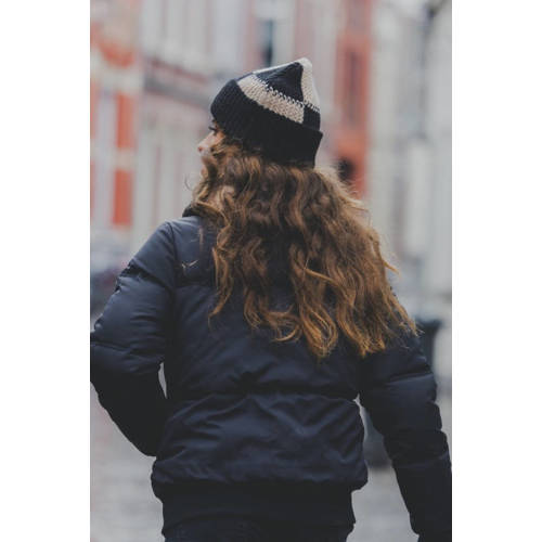 LOOXS 10sixteen gewatteerde winterjas zwart Meisjes Polyester Opstaande kraag 128