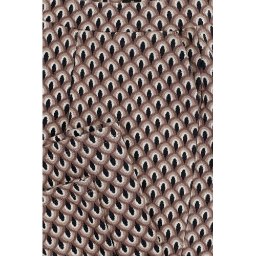 LOOXS 10sixteen loose fit broek met all over print beige zwart Meisjes Stretchkatoen 140