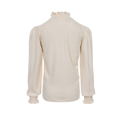 LOOXS little longsleeve ecru Meisjes Katoen Opstaande kraag Effen 128