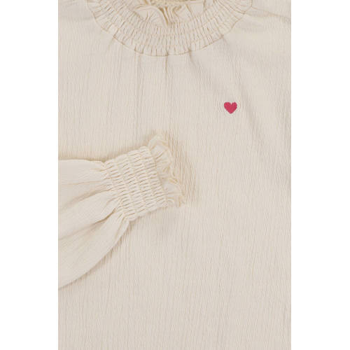 LOOXS little longsleeve ecru Meisjes Katoen Opstaande kraag Effen 128