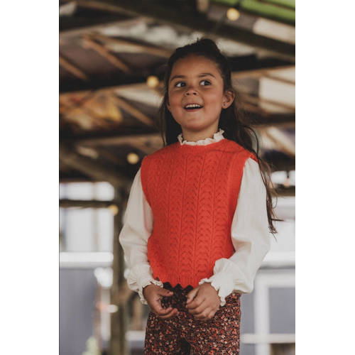 LOOXS little longsleeve ecru Meisjes Katoen Opstaande kraag Effen 128