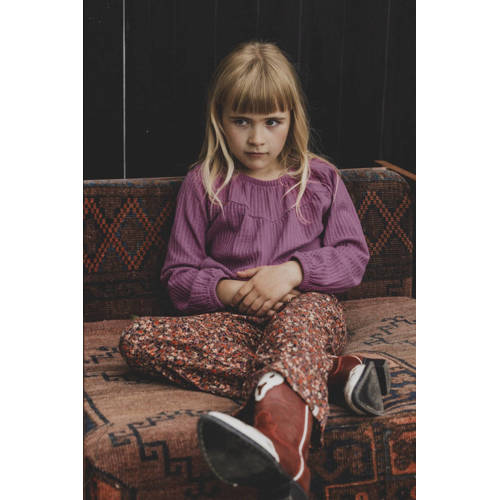 LOOXS little gebloemde flared broek oranje Meisjes Polyester Bloemen 122