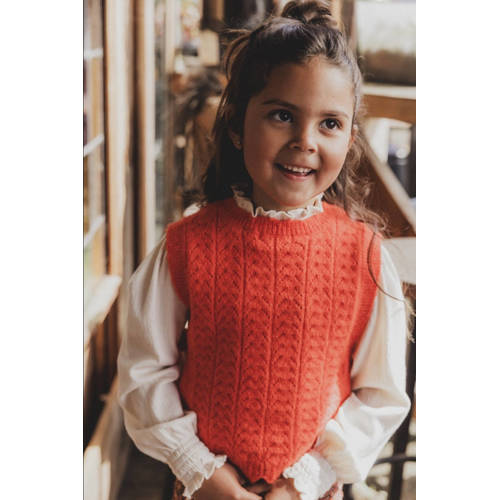LOOXS little gilet oranje Meisjes Nylon Ronde hals Effen 104 110