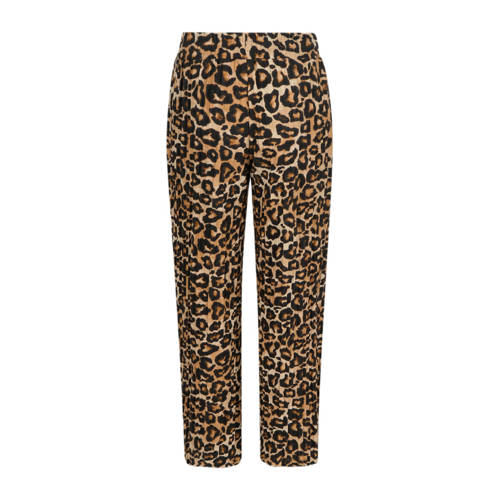 Shoeby high waist loose fit broek met dierenprint bruin Meisjes Polyester 170 176
