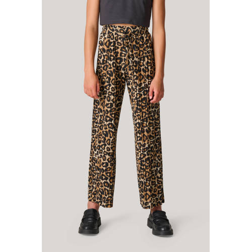 Shoeby high waist loose fit broek met dierenprint bruin Meisjes Polyester 170 176